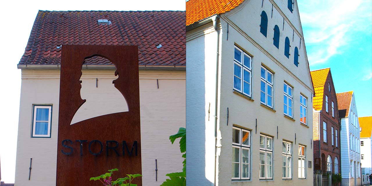 Vorne Theodor Storms Wohnhaus und Storm Archiv (hinten)